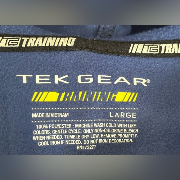 Tek Gear Men’s Navy Blue Training Performance Wear Zippered Hoodie; Size L - Picture 2 of 9
